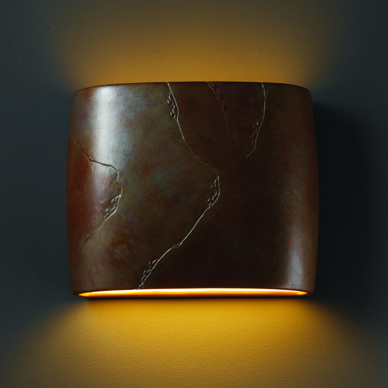 Justice Designs CER-8855-SLTR Wall Sconce, Tierra Red Slate