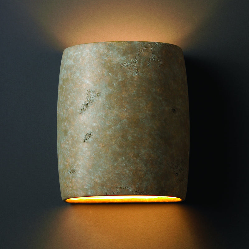 Justice Designs CER-8857-TRAM Wall Sconce, Mocha Travertine