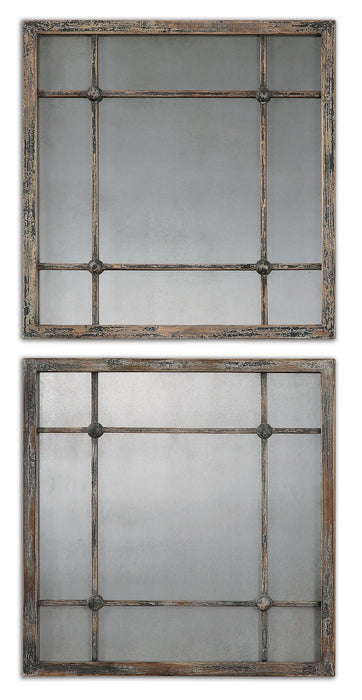 Uttermost 13845 Mirror, Set Of 2, Blue w/Aged Ivory