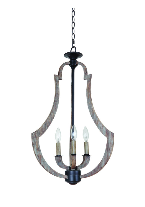 Craftmade 35133-WP Three Light Foyer, Weathered Pine