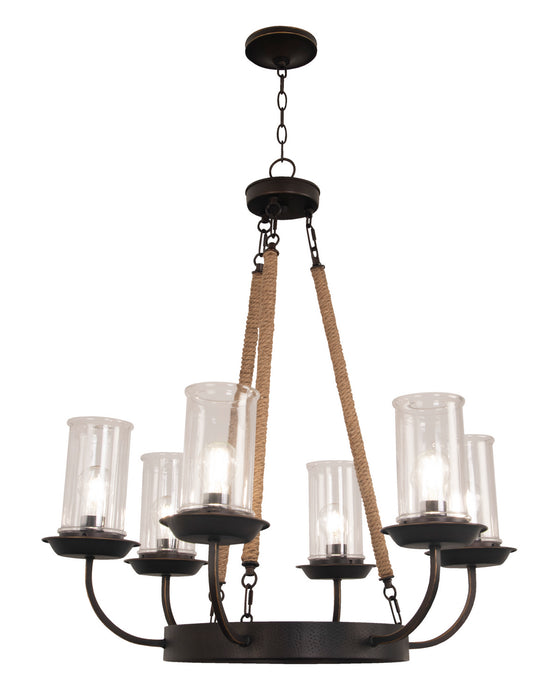 Craftmade 36126-ABZ Six Light Chandelier, Aged Bronze Brushed