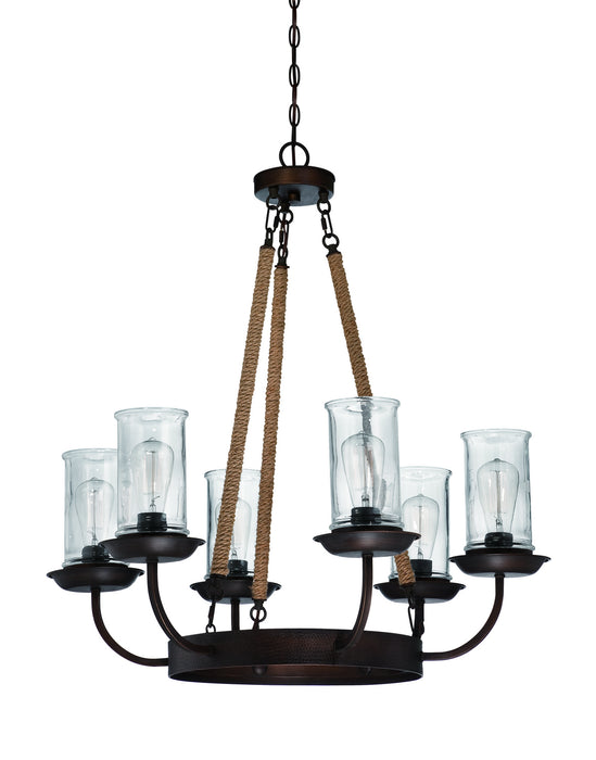 Craftmade 36126-ABZ Six Light Chandelier, Aged Bronze Brushed
