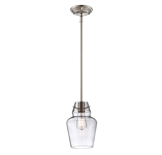Savoy House 7-4134-1-SN One Light Mini Pendant, Satin Nickel