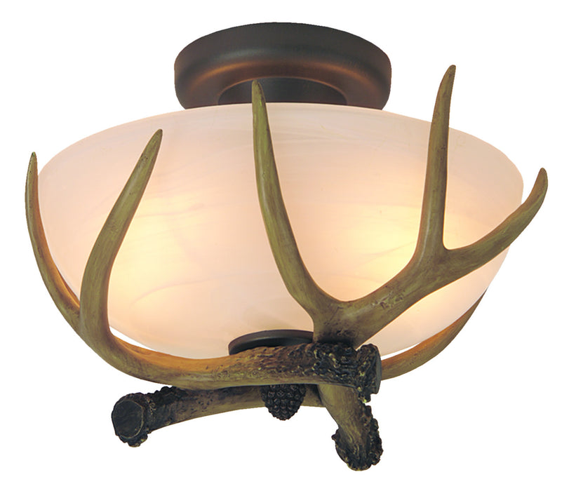 Craftmade X1611-EB Two Light Semi Flush Mount, European Bronze