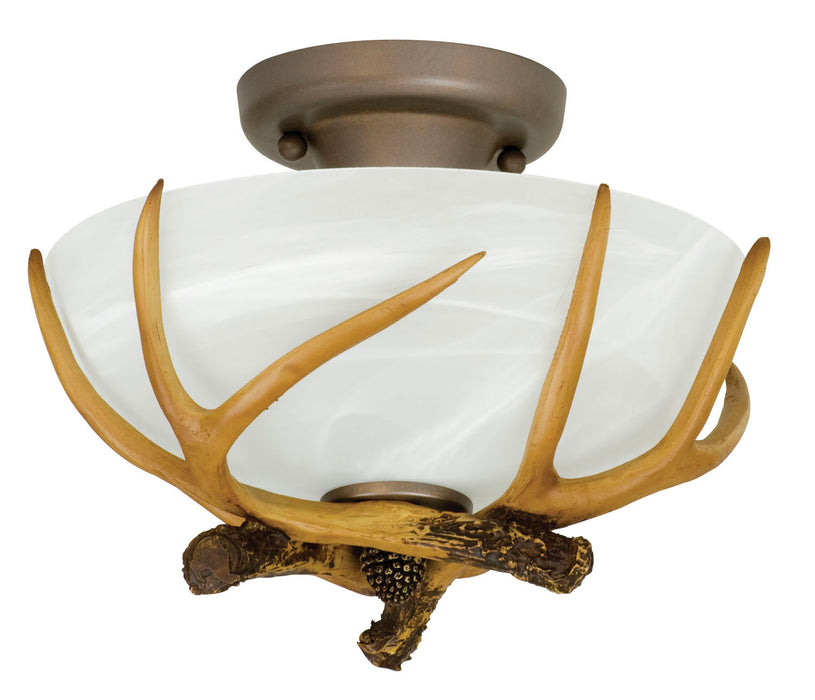 Craftmade X1611-EB Two Light Semi Flush Mount, European Bronze