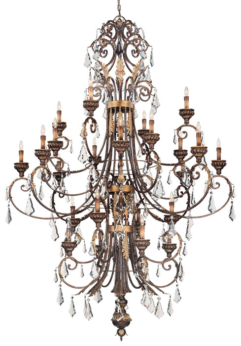 Metropolitan N6228-228 24 Light Chandelier, Windsor Rust W/ Bronze Accents