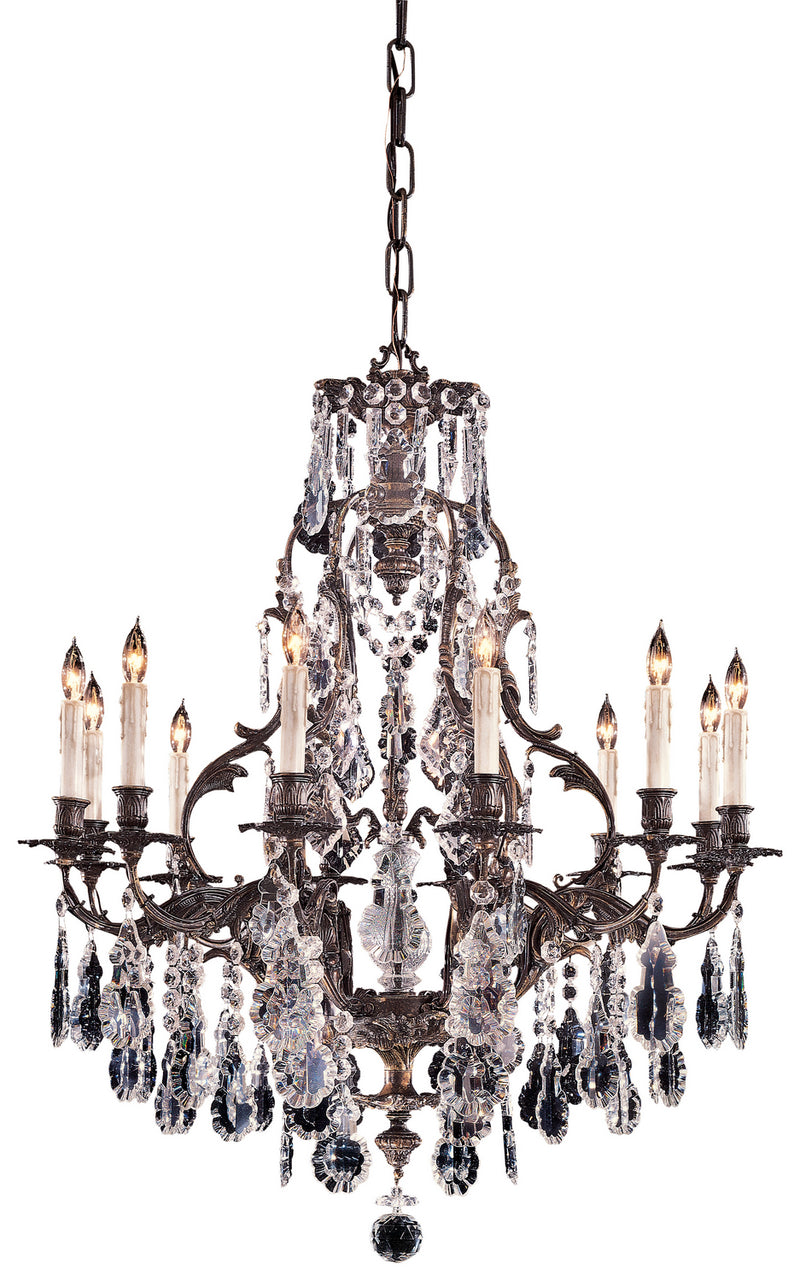 Metropolitan N950201 12 Light Chandelier, Oxidized Brass