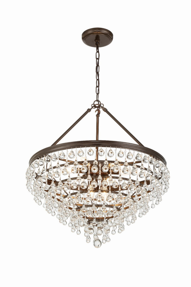 Crystorama 137-VZ Eight Light Chandelier, Vibrant Bronze