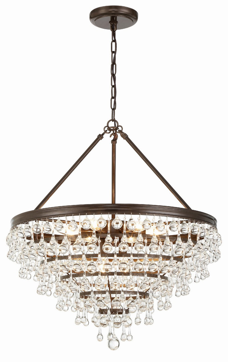 Crystorama 137-VZ Eight Light Chandelier, Vibrant Bronze