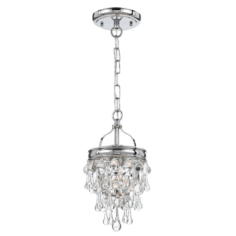 Crystorama 131-CH One Light Mini Chandelier, Polished Chrome