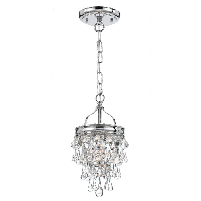 Crystorama 131-CH One Light Mini Chandelier, Polished Chrome