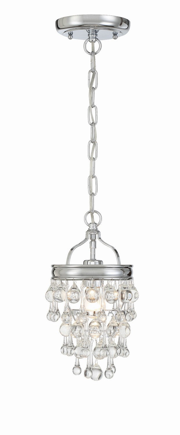 Crystorama 131-CH One Light Mini Chandelier, Polished Chrome