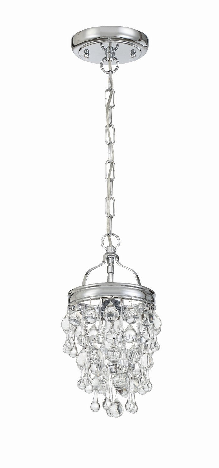 Crystorama 131-CH One Light Mini Chandelier, Polished Chrome