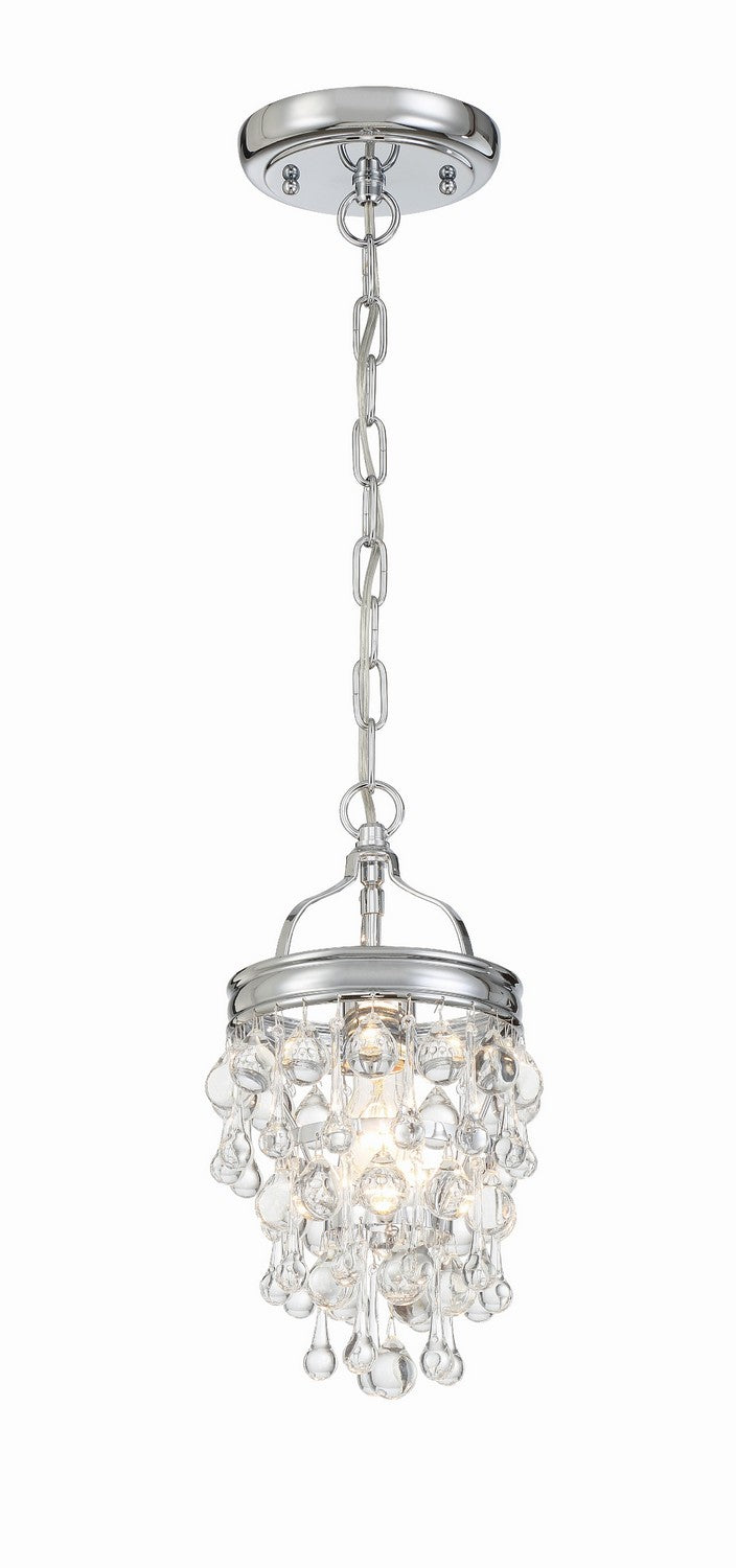 Crystorama 131-CH One Light Mini Chandelier, Polished Chrome