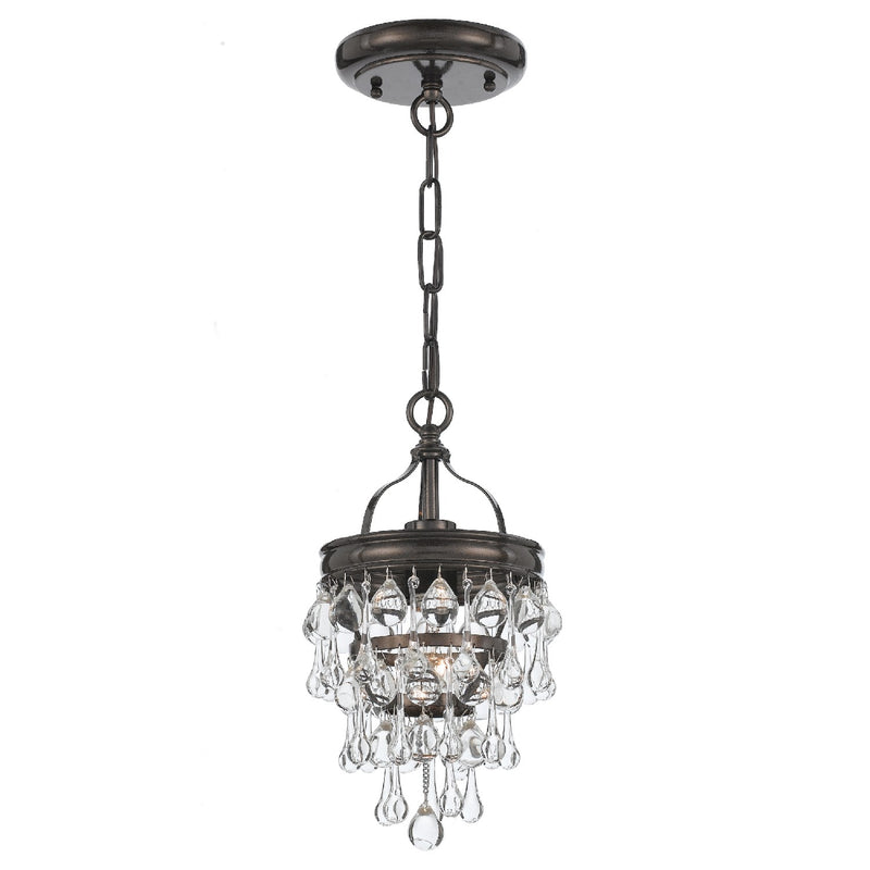 Crystorama 131-VZ One Light Mini Chandelier, Vibrant Bronze