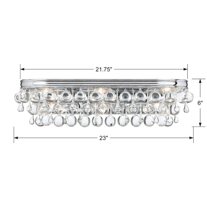 Crystorama 133-CH Six Light Bathroom Vanity, Polished Chrome
