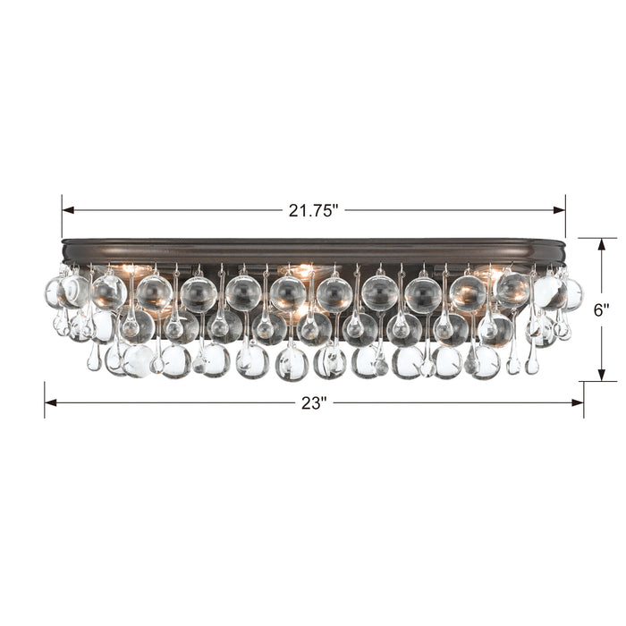 Crystorama 133-VZ Six Light Bathroom Vanity, Vibrant Bronze