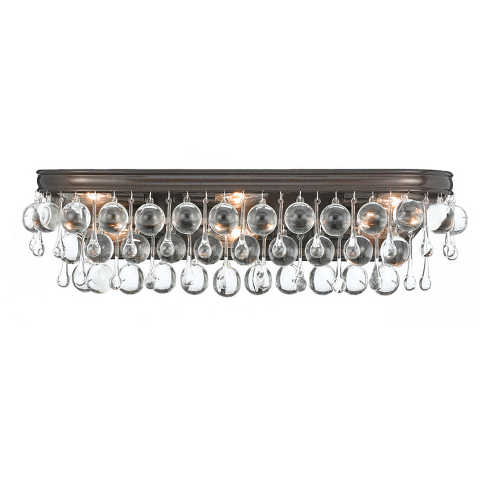Crystorama 133-VZ Six Light Bathroom Vanity, Vibrant Bronze