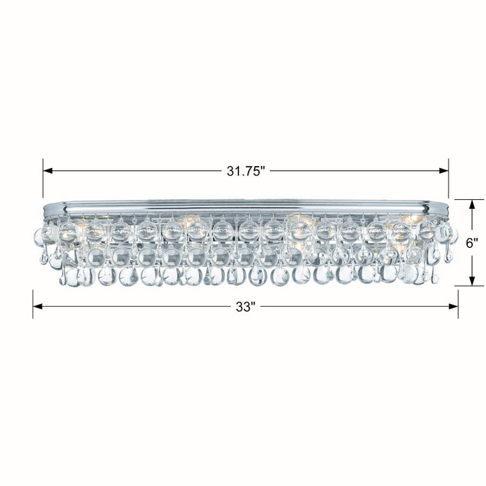 Crystorama 134-CH Eight Light Bathroom Vanity, Polished Chrome