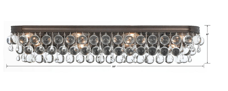 Crystorama 134-VZ Eight Light Bath, Vibrant Bronze