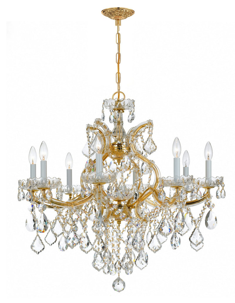 Crystorama 4409-GD-CL-MWP Nine Light Chandelier, Gold