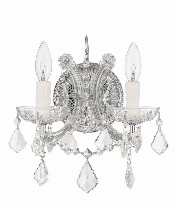 Crystorama 4472-CH-CL-MWP Two Light Wall Sconce, Polished Chrome