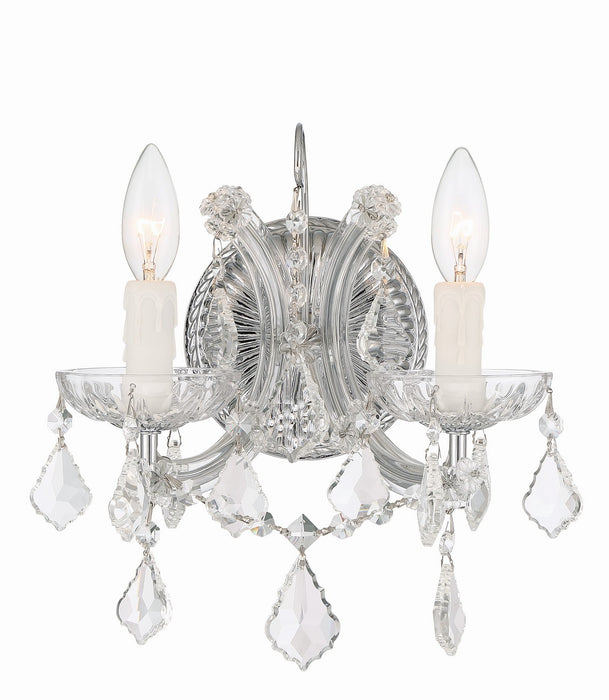 Crystorama 4472-CH-CL-MWP Two Light Wall Sconce, Polished Chrome