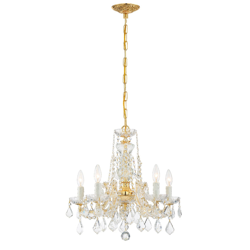 Crystorama 4476-GD-CL-MWP Five Light Mini Chandelier, Gold