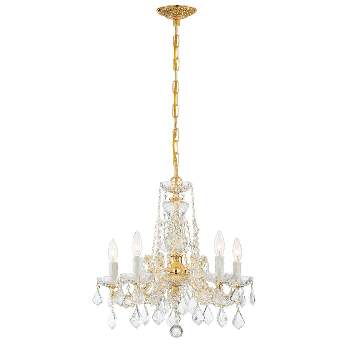 Crystorama 4476-GD-CL-MWP Five Light Mini Chandelier, Gold