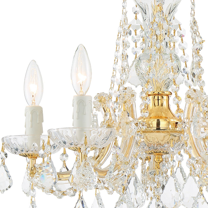 Crystorama 4476-GD-CL-MWP Five Light Mini Chandelier, Gold