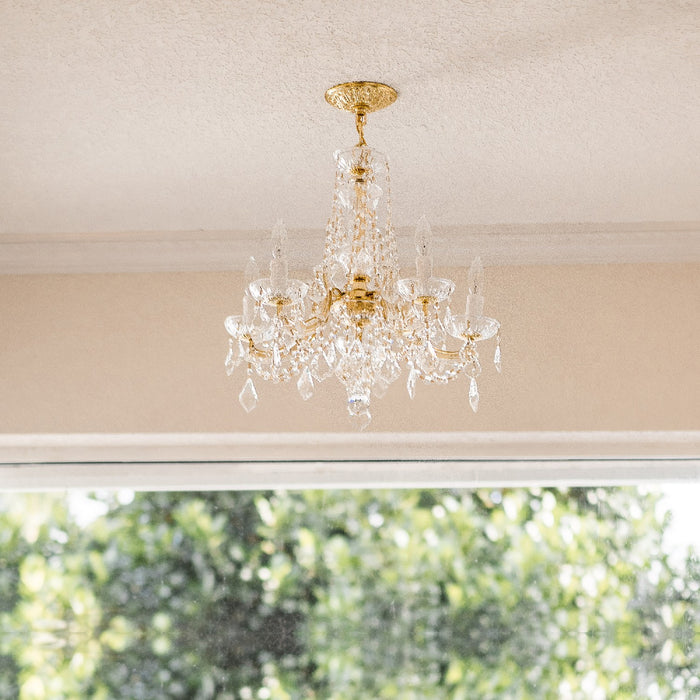 Crystorama 4476-GD-CL-MWP Five Light Mini Chandelier, Gold