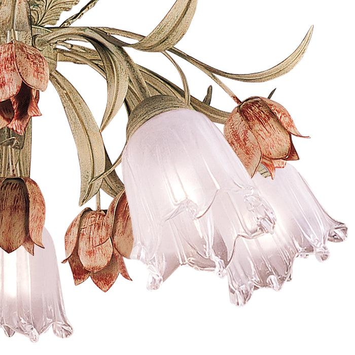 Crystorama 4800-SR Five Light Semi Flush Mount, Sage Rose