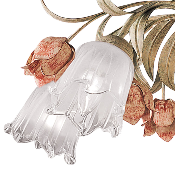 Crystorama 4800-SR Five Light Semi Flush Mount, Sage Rose