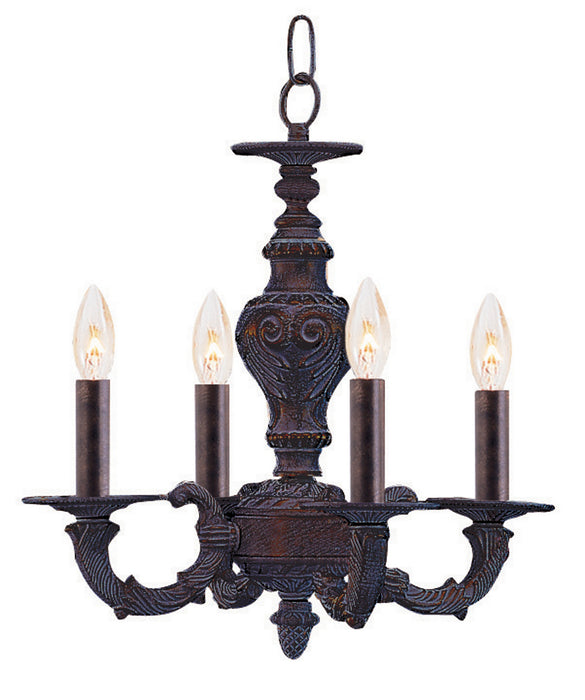 Crystorama 5124-VB Four Light Mini Chandelier, Venetian Bronze