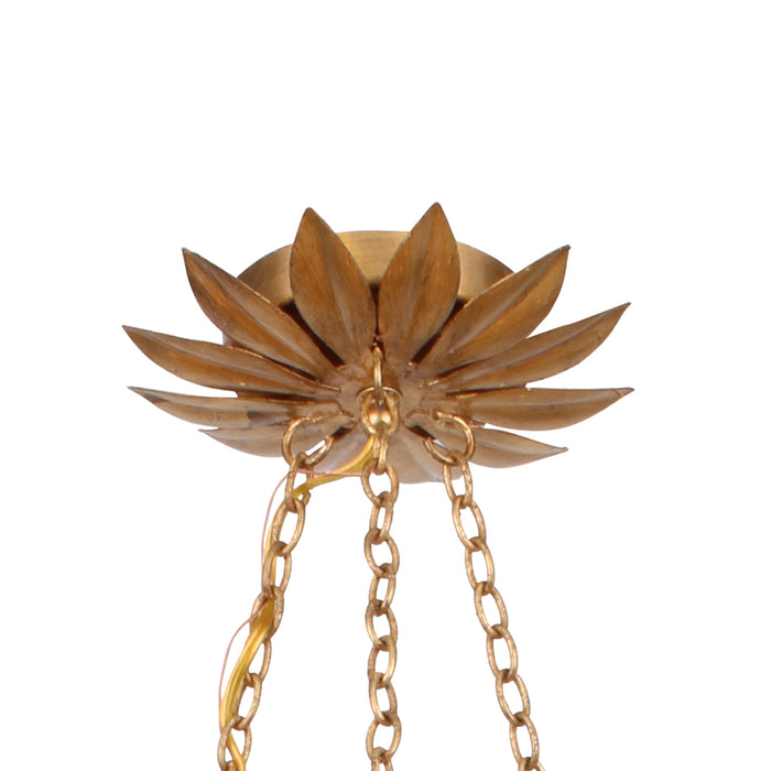 Crystorama 517-GA Six Light Chandelier, Antique Gold