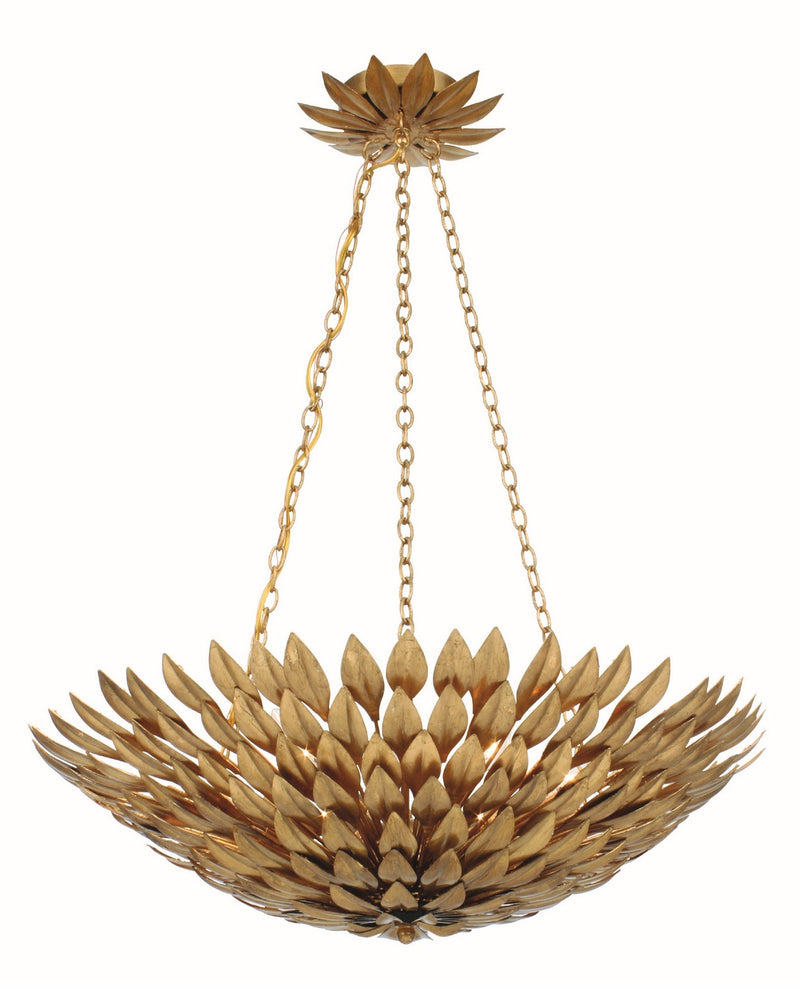 Crystorama 517-GA Six Light Chandelier, Antique Gold