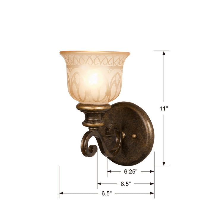 Crystorama 7401-BU One Light Wall Sconce, Bronze Umber
