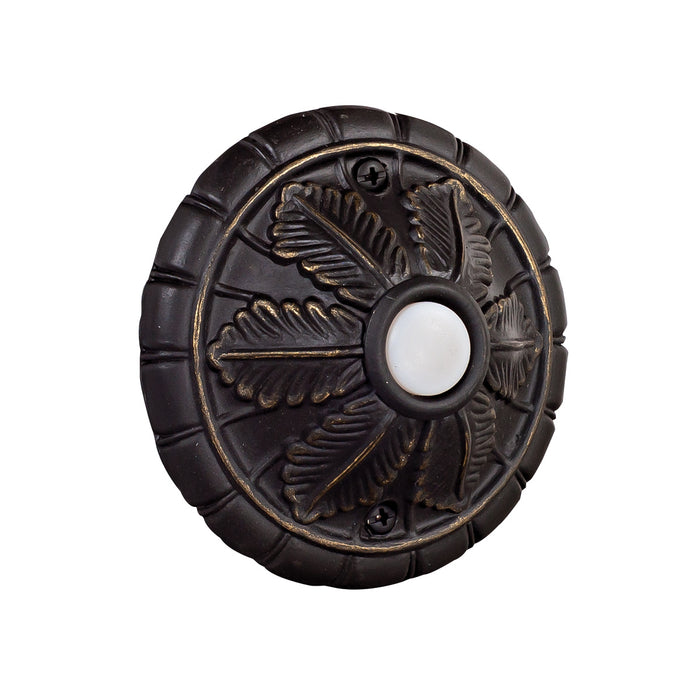 Craftmade BSMED-AZ Surface Mount Medallion Lighted Push Button, Antique Bronze