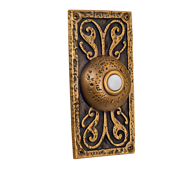 Craftmade PB3037-BB Surface Mount Designer Lighted Push Button, Burnished Brass