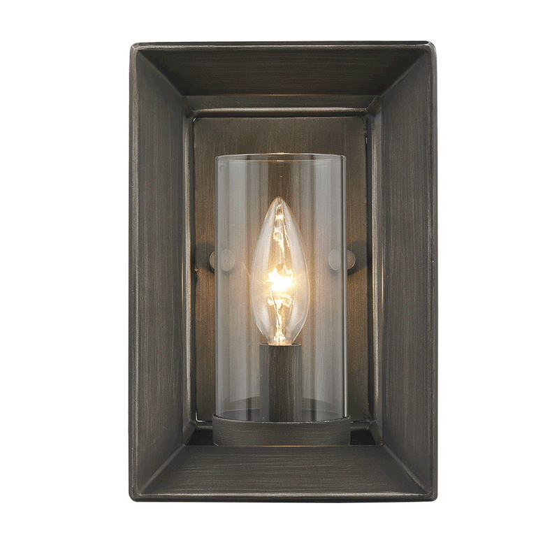 Golden 2073-1W GMT One Light Wall Sconce, Gunmetal Bronze