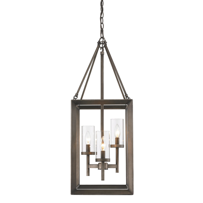 Golden 2073-3P GMT Three Light Pendant, Gunmetal Bronze