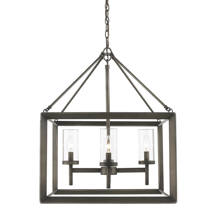 Golden 2073-4 GMT Four Light Chandelier, Gunmetal Bronze