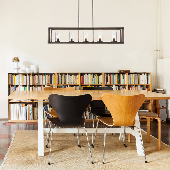 Golden 2073-LP GMT Five Light Linear Pendant, Gunmetal Bronze
