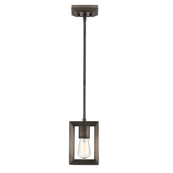 Golden 2073-M1L GMT One Light Mini Pendant, Gunmetal Bronze