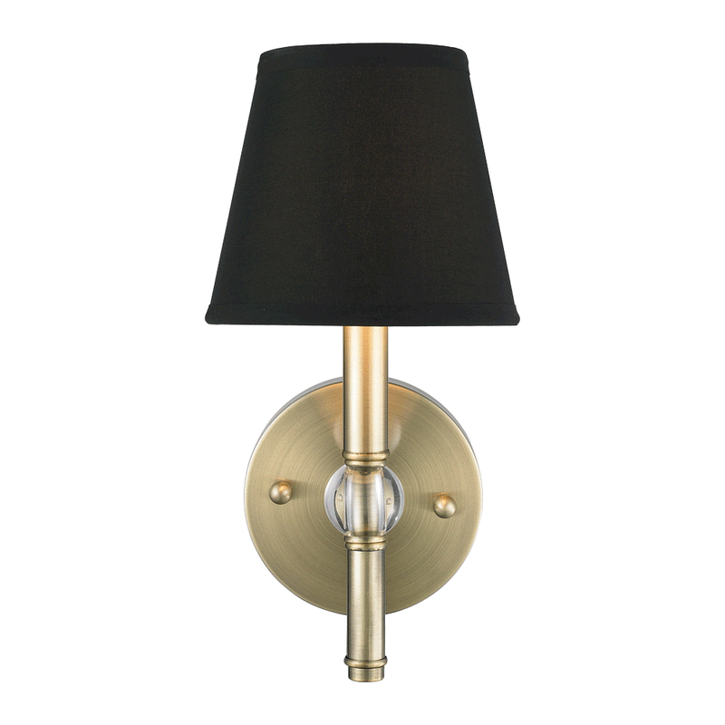 Golden 3500-1W AB-GRM One Light Wall Sconce, Aged Brass