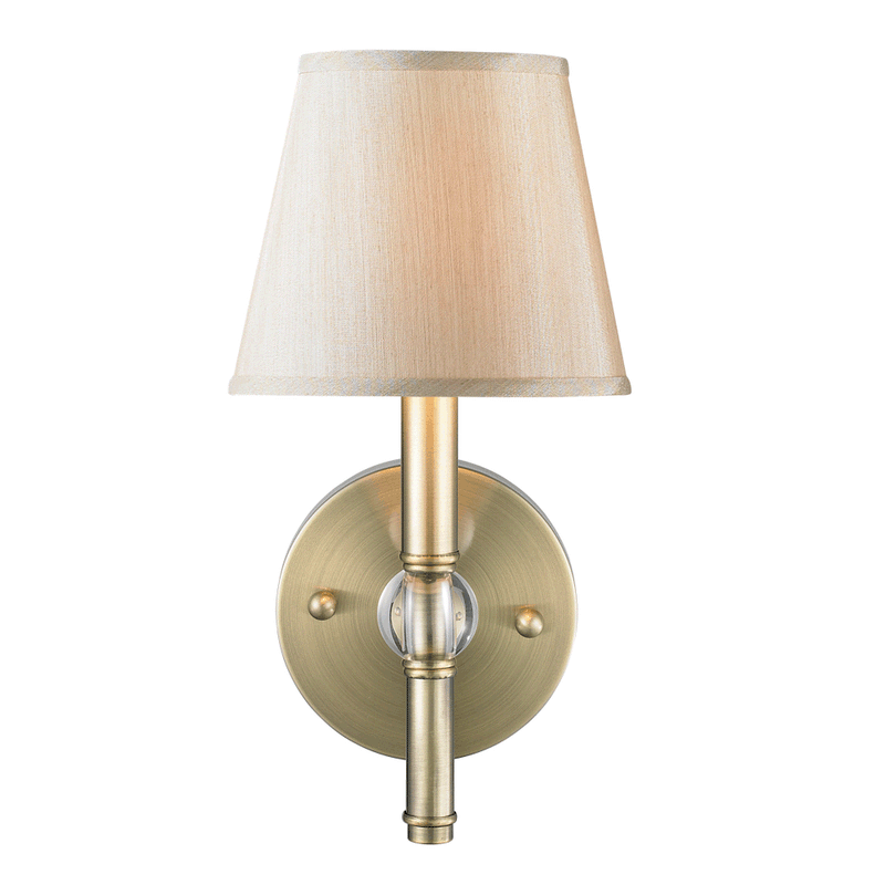 Golden 3500-1W AB-PMT One Light Wall Sconce, Aged Brass