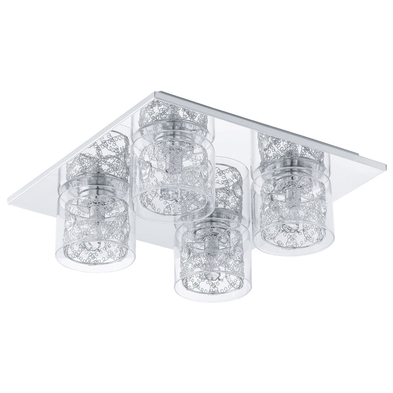 Eglo USA 91733A Four Light Ceiling Mount, Chrome