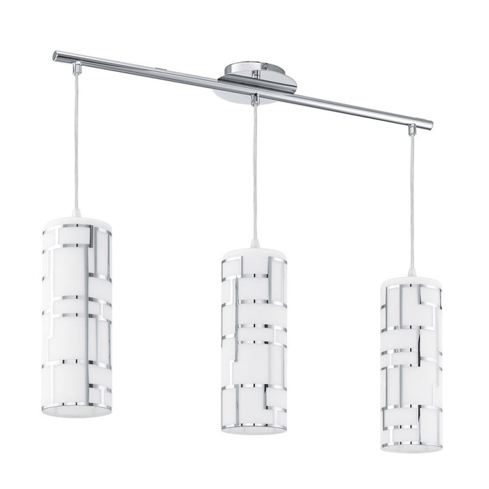 Eglo USA 92563A Three Light Linear Pendant, Chrome