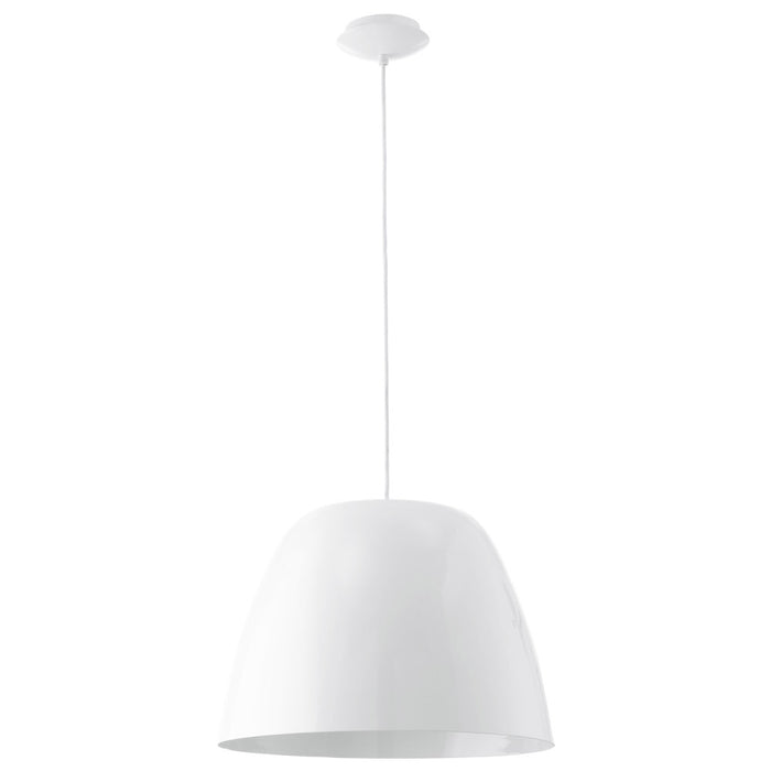 Eglo USA 92719A One Light Pendant, Steel / Glossy White