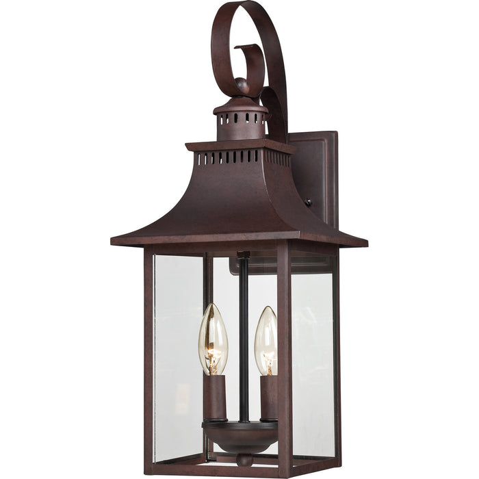 Quoizel CCR8408CU Two Light Outdoor Wall Lantern, Copper Bronze